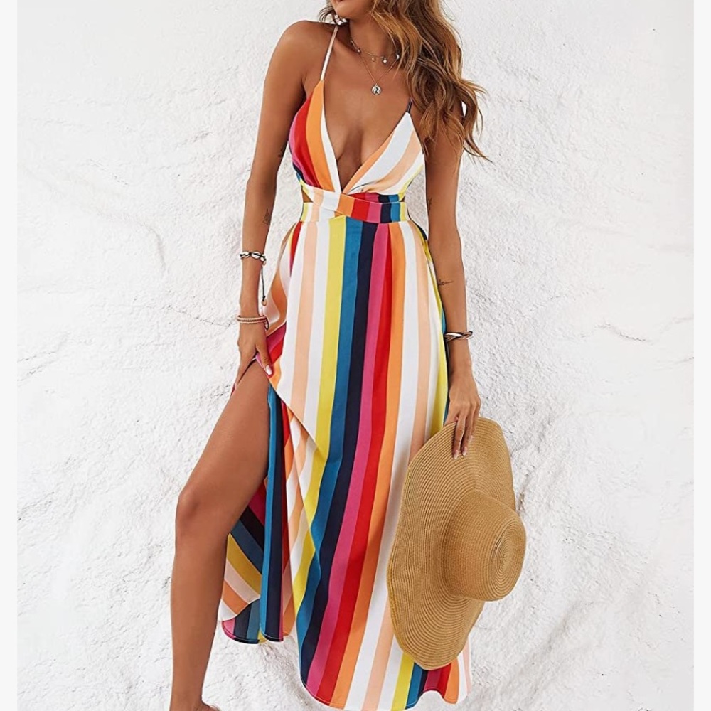 🌻Bright color stripe maxi dress 🌺 - Picture 3 of 7